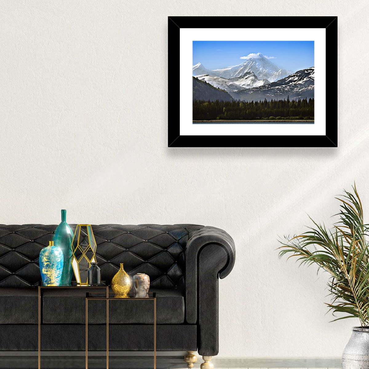 Glacier Bay Snow-capped Peak Wall Art in a room, landscape