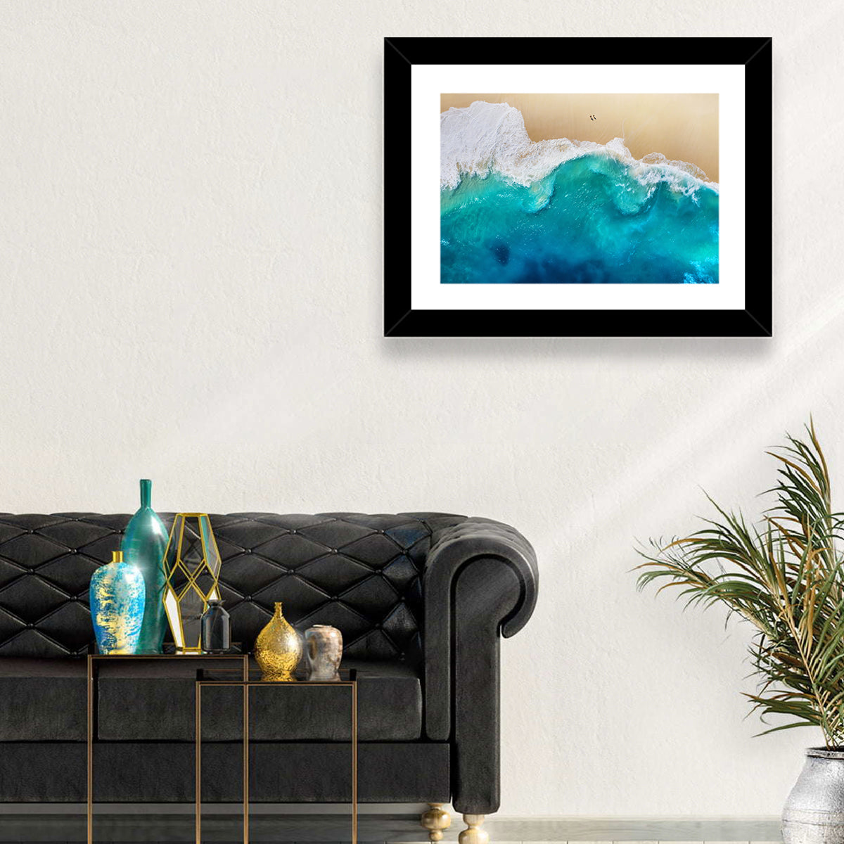 Nusa Penida Aerial Beach Wall Art in a room, landscape