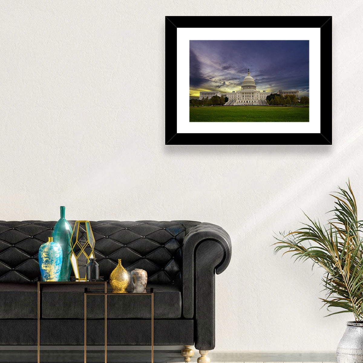 United States Capitol at Dusk Wall Art in a room, landscape