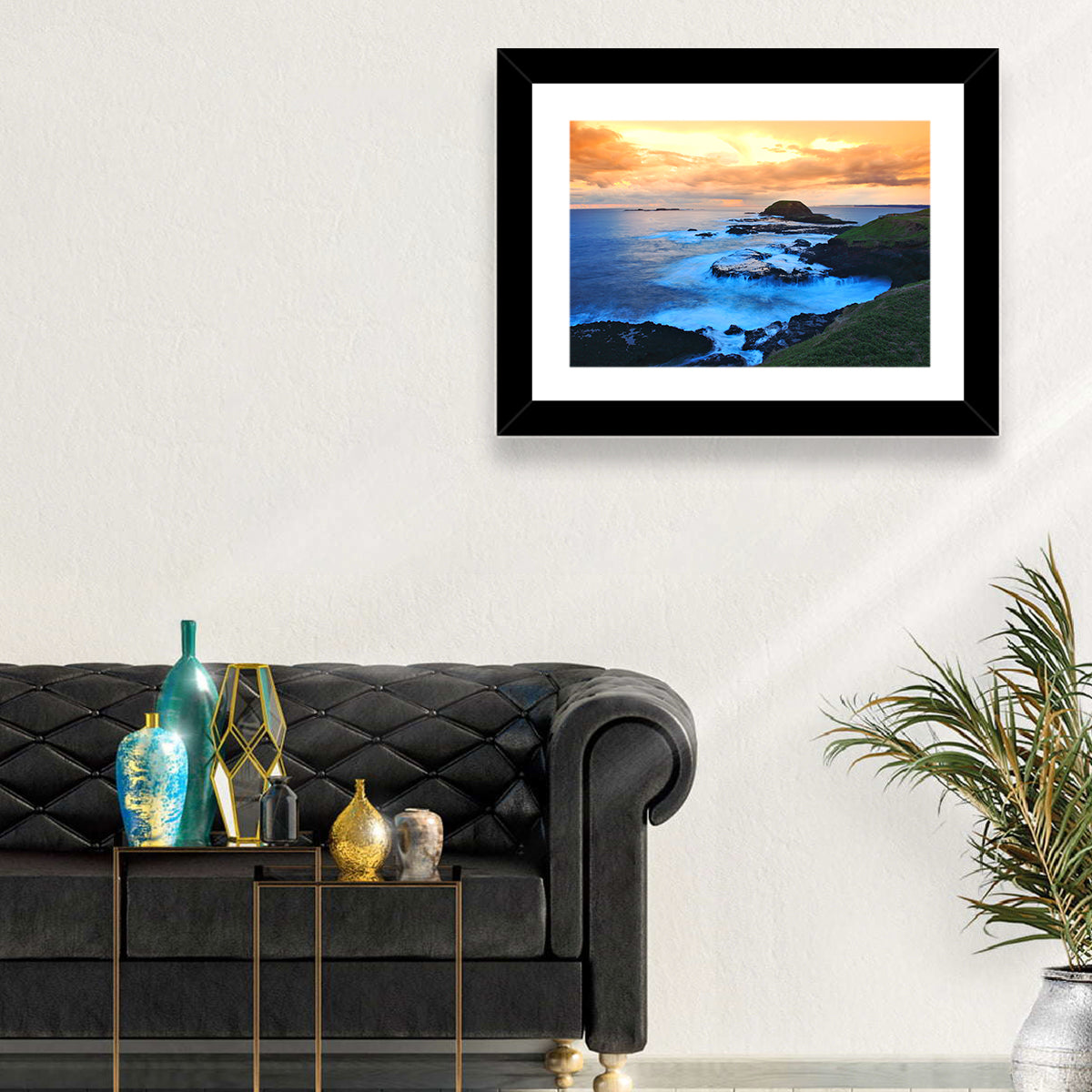 Phillip Island Cliffs at Sunset Wall Art in a room, landscape
