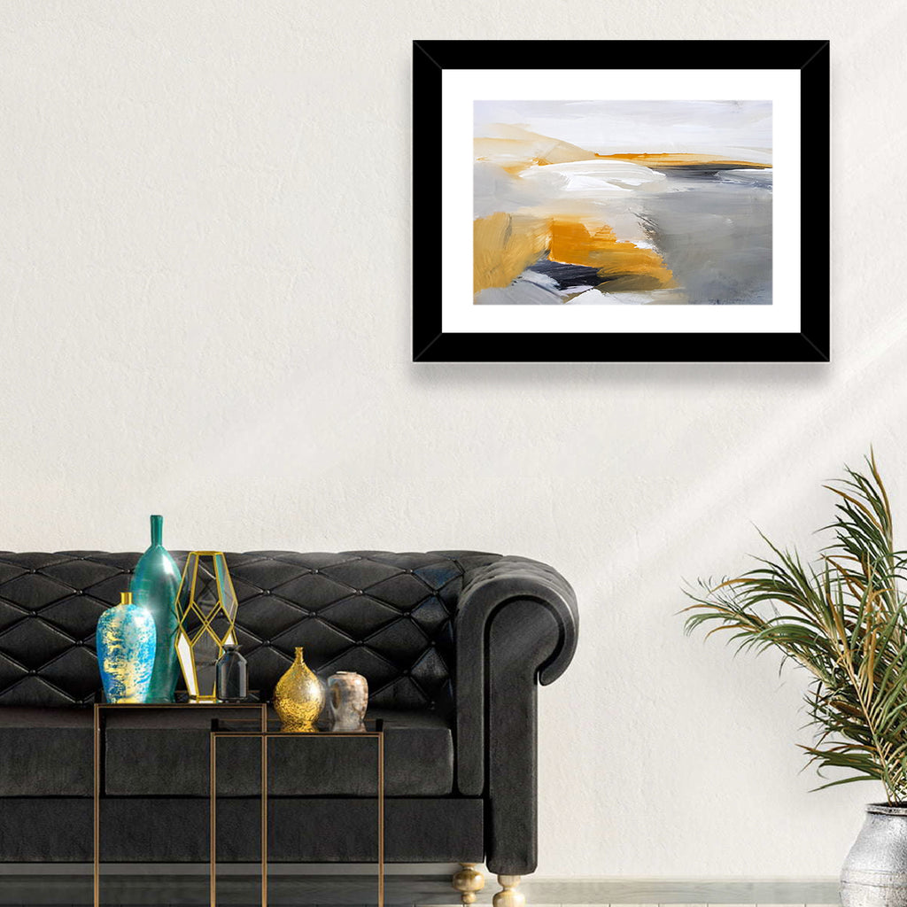 White Coastal Abstract Landscape Wall Art