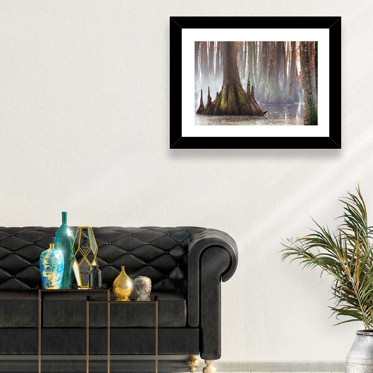 Chicot State Park Morning Fog Wall Art in a room, landscape