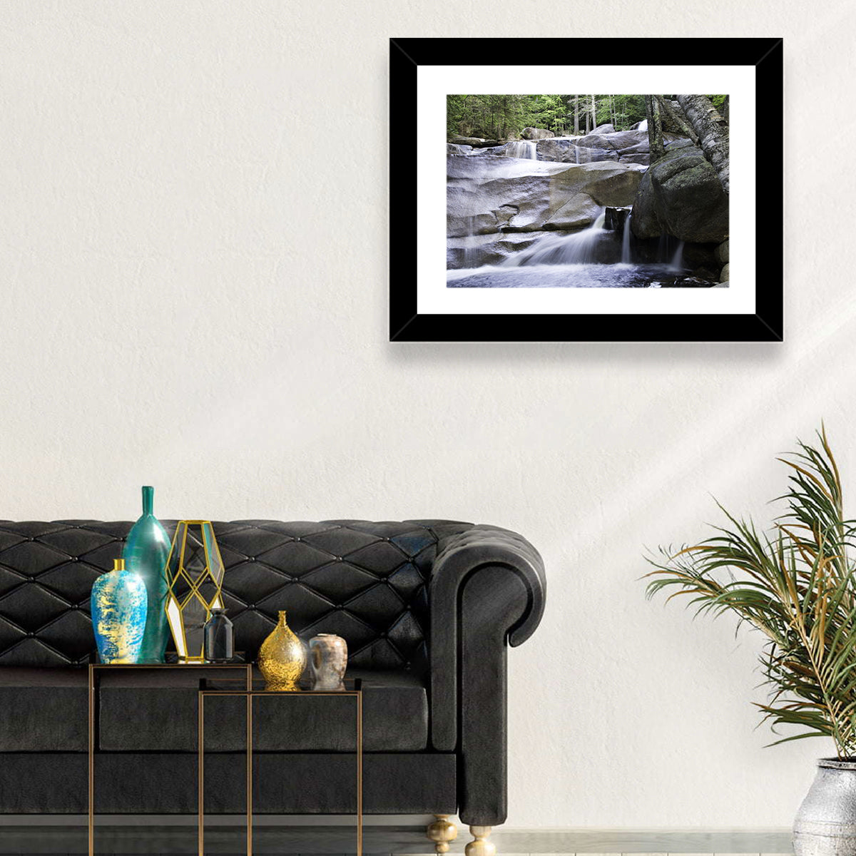 Diana's Baths Waterfall Wall Art in a room, landscape