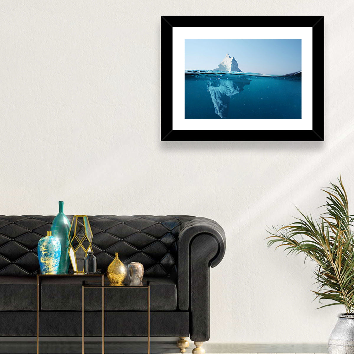 Split-level Iceberg Wall Art in a room, landscape