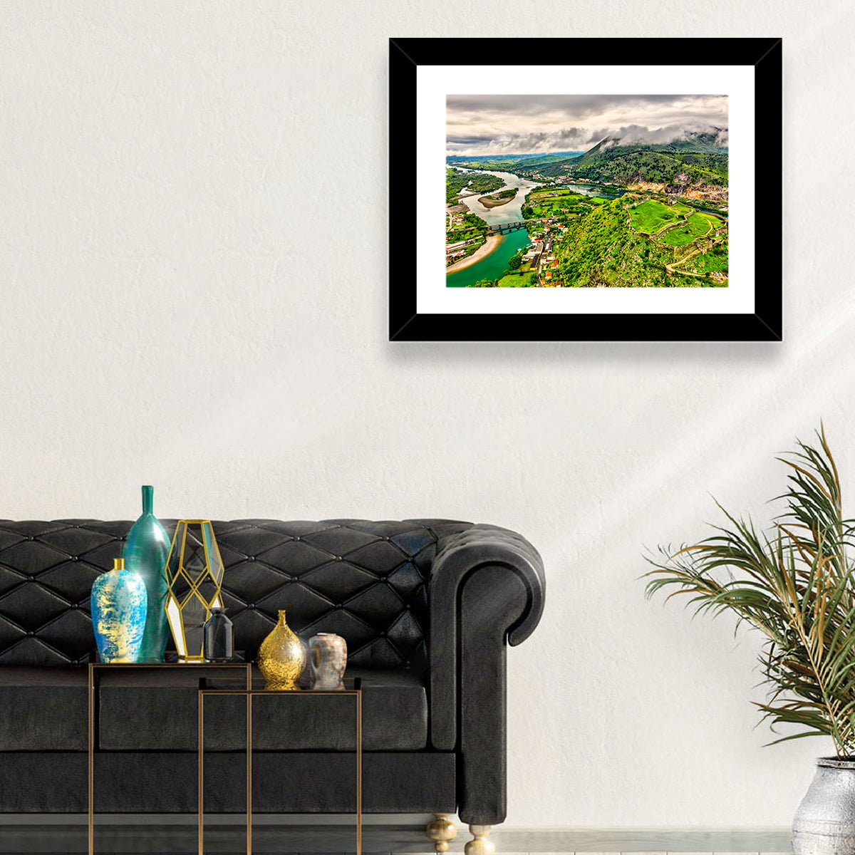 Rozafa Castle River Valley View Wall Art in a room, landscape