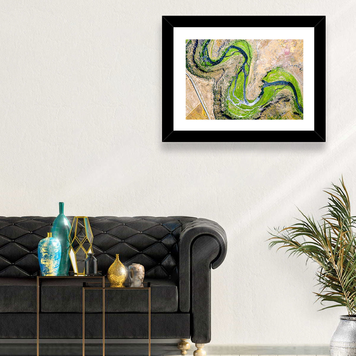 Kasagh River Valley Aerial Wall Art in a room, landscape
