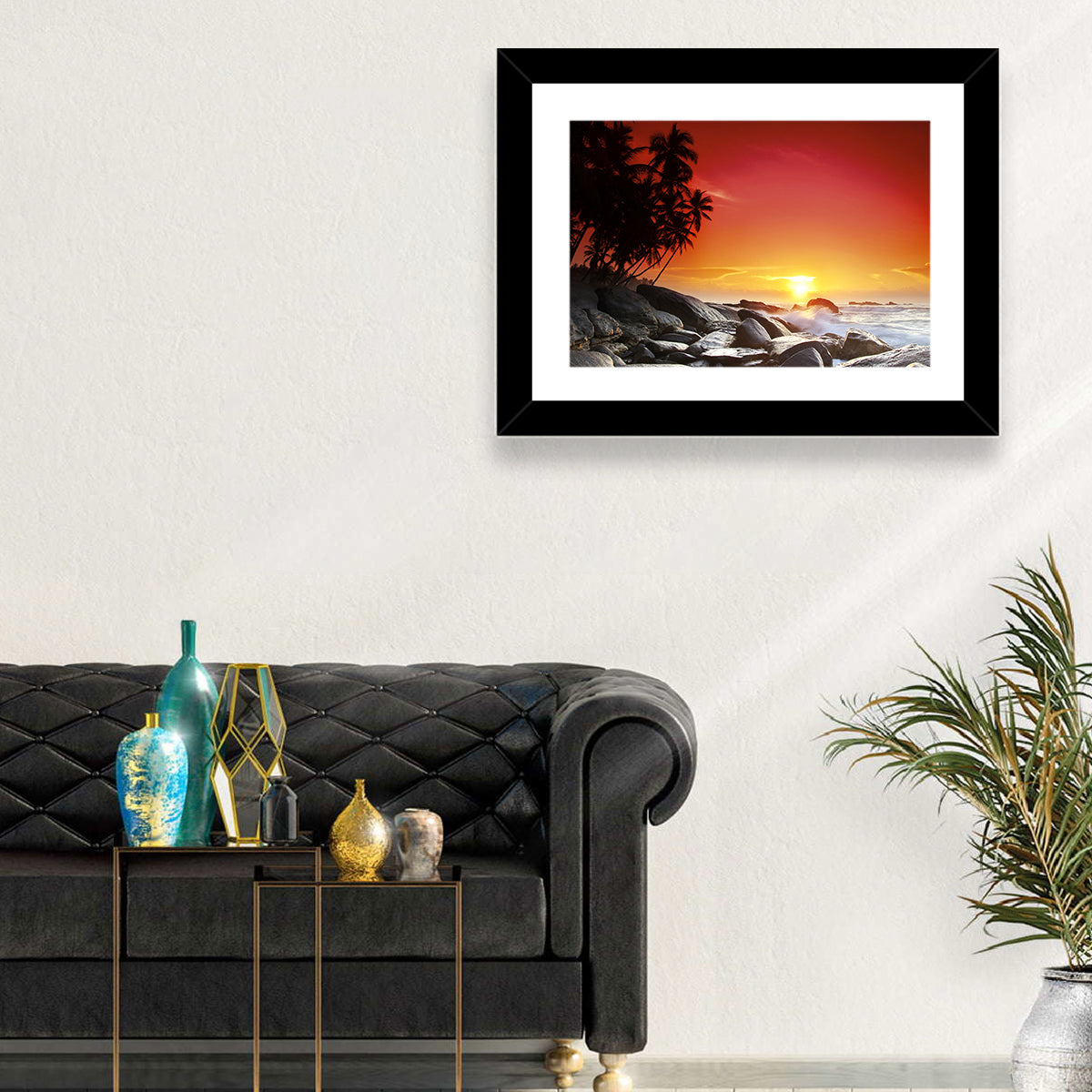 Tropical Island Sunset Wall Art
