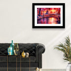 Autumn Forest Lake at Dusk Wall Art