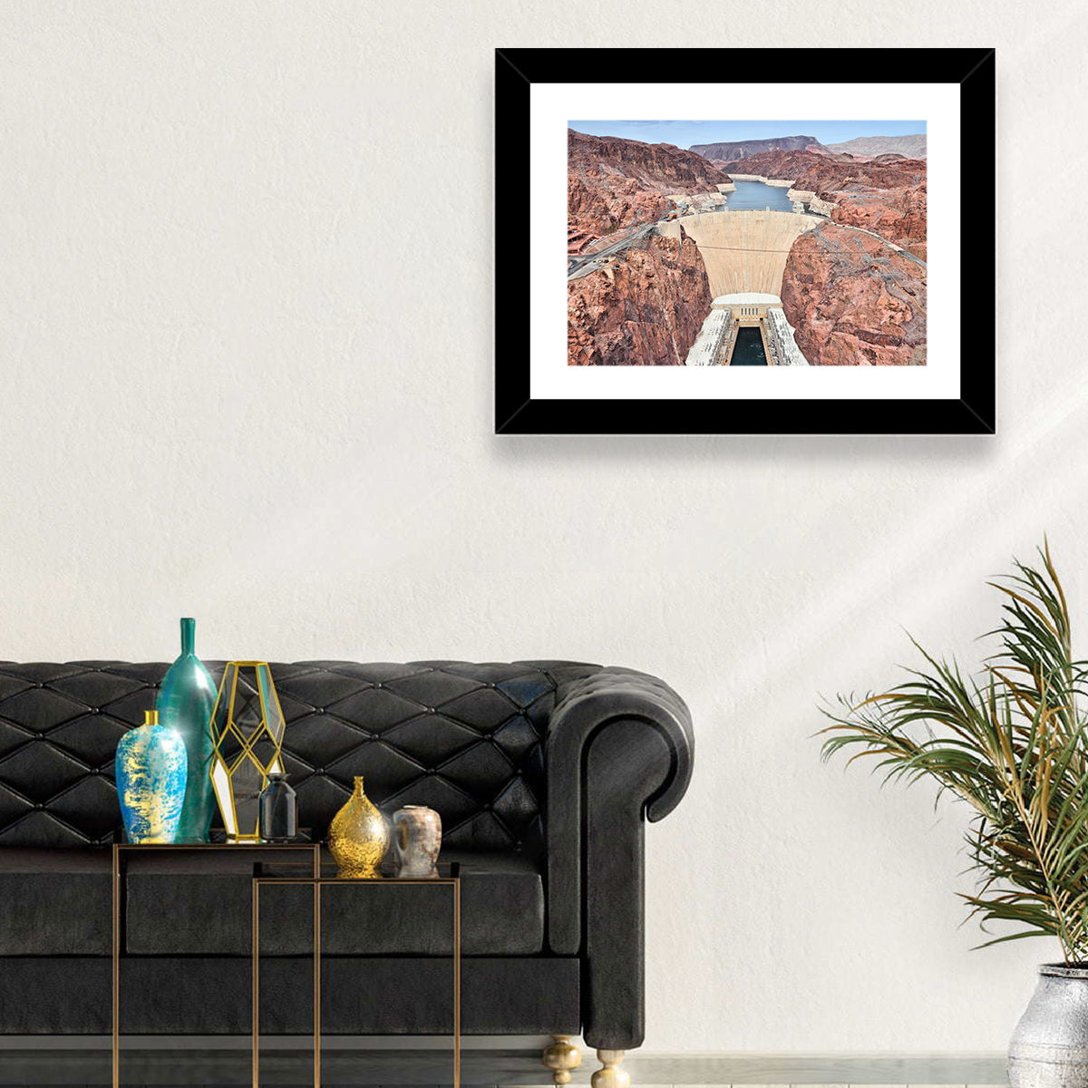 Hoover Dam High-angle View Wall Art in a room, landscape