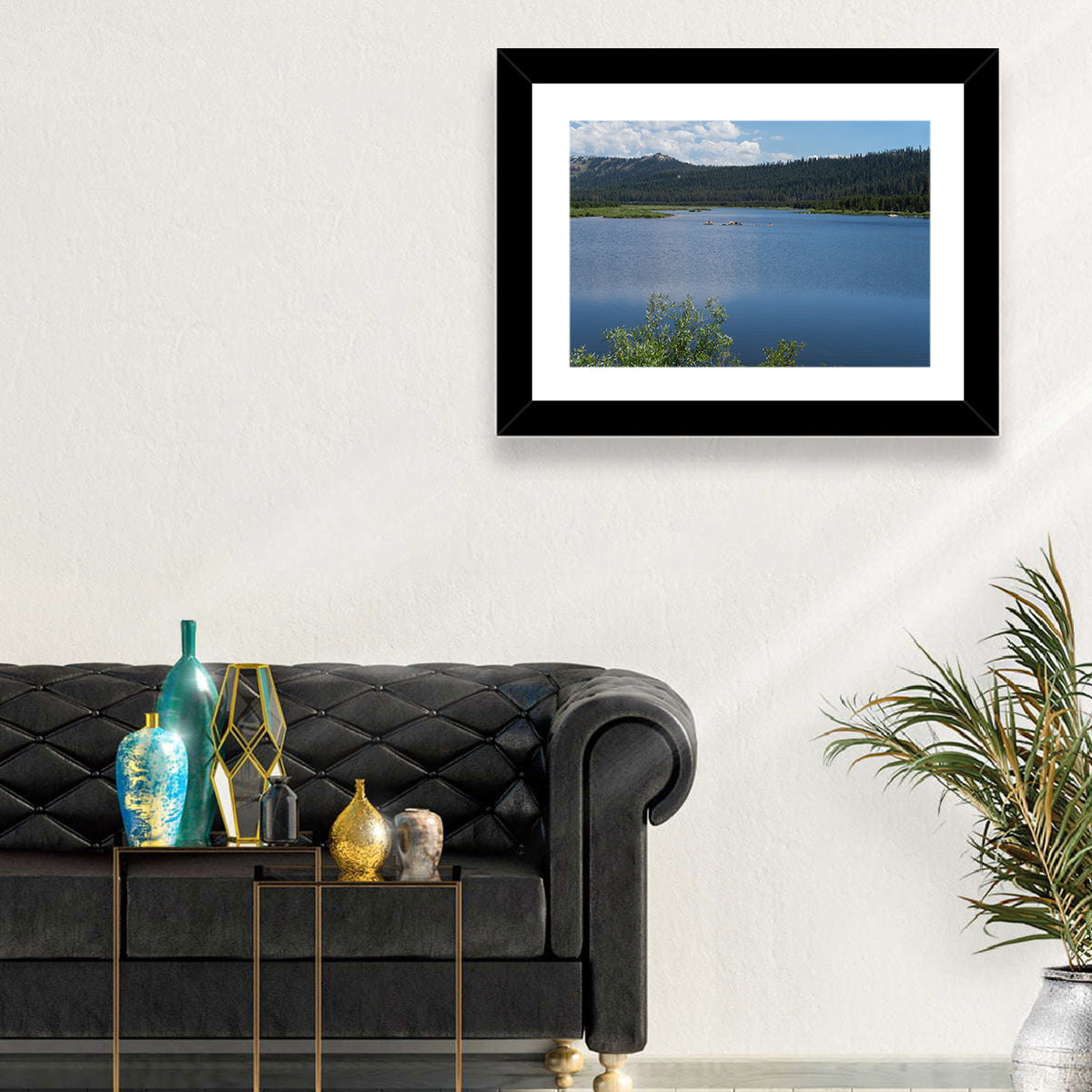 Lake Van Norden Wall Art in a room, landscape