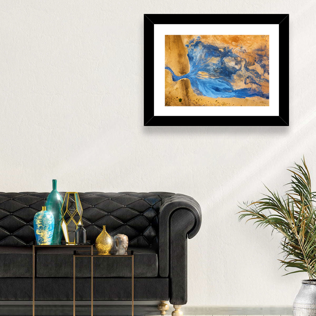 Geysers Valley Aerial View Wall Art in a room, landscape