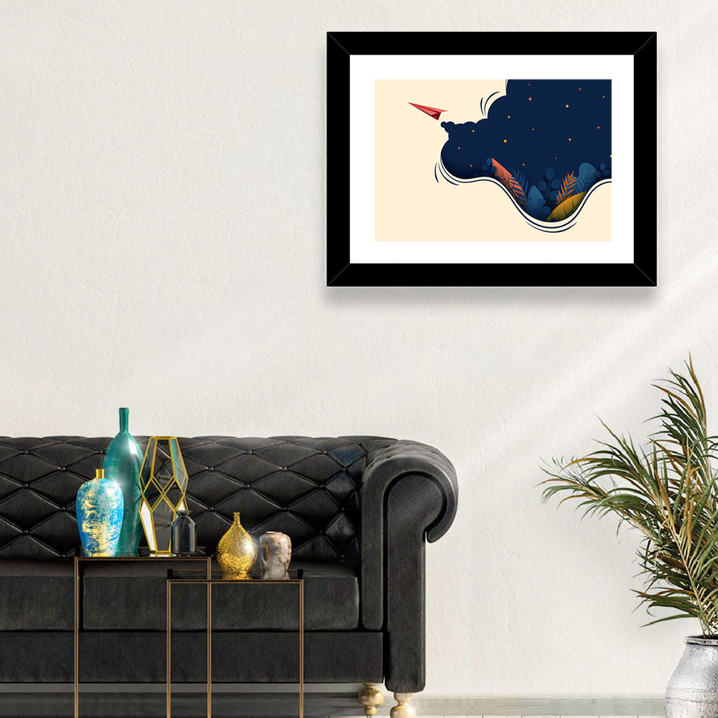 Paper Airplane in Flight Wall Art