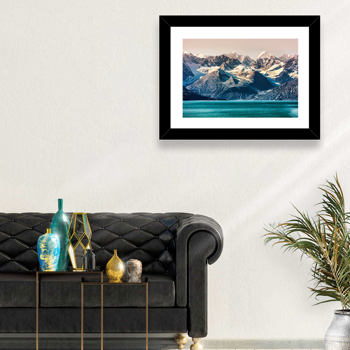 Glacier Bay Turquoise Waters Wall Art in a room, landscape