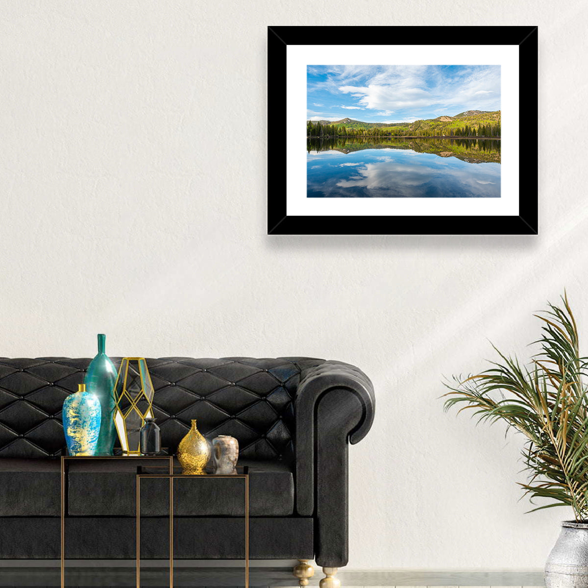 Silver Lake Reflection Wall Art in a room, landscape