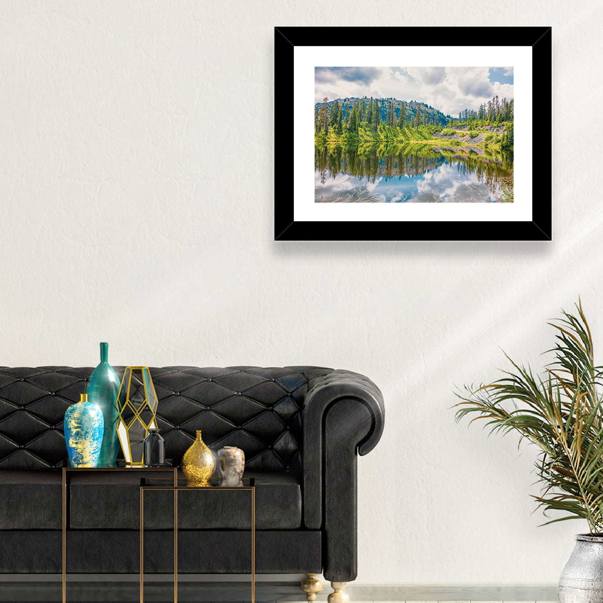 Highwood Lake Reflection Wall Art in a room, landscape