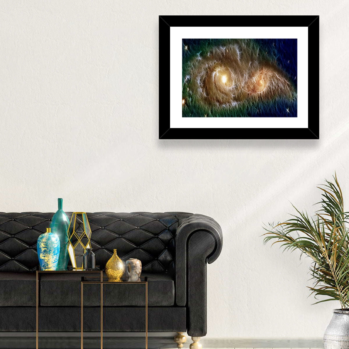Infinite Universe and Galaxies Wall Art in a room, landscape