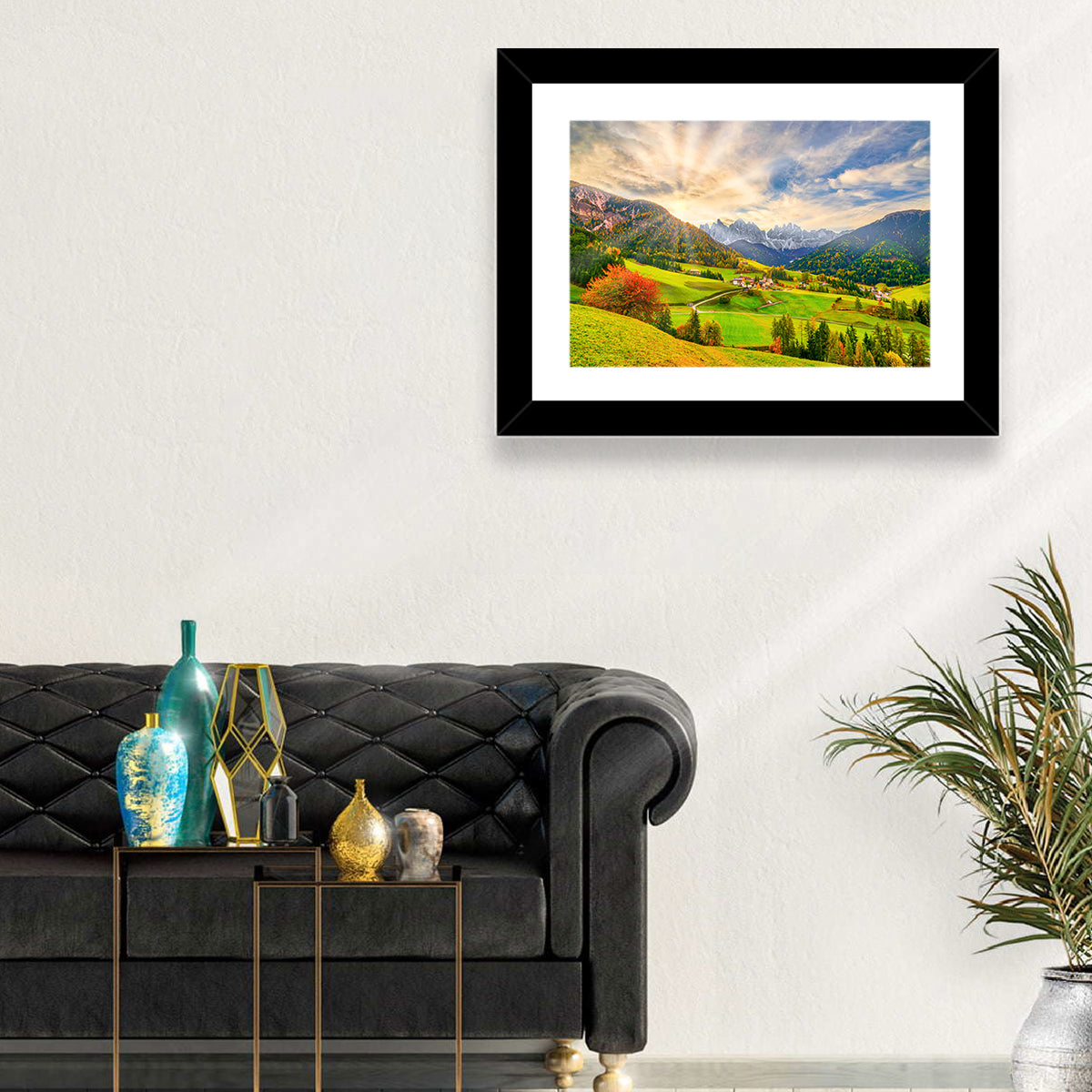 Santa Magdalena Valley at Golden Hour Wall Art in a room, landscape