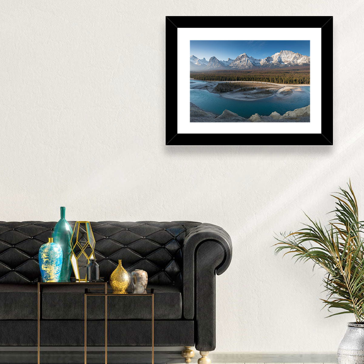 River in Jasper National Park Wall Art in a room, landscape