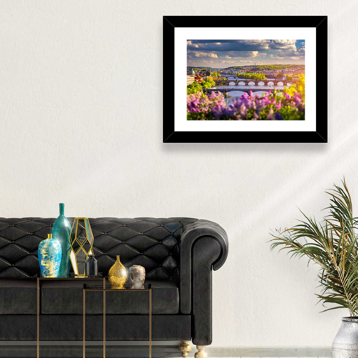 Prague Vltava Bridges in Spring Light Wall Art