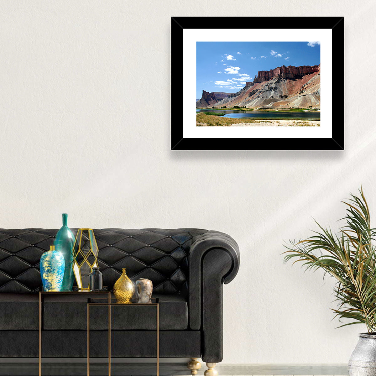 Band-e Amir Lakes and Rock Spire Wall Art in a room, landscape