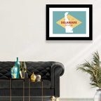 Delaware State Map Graphic Wall Art