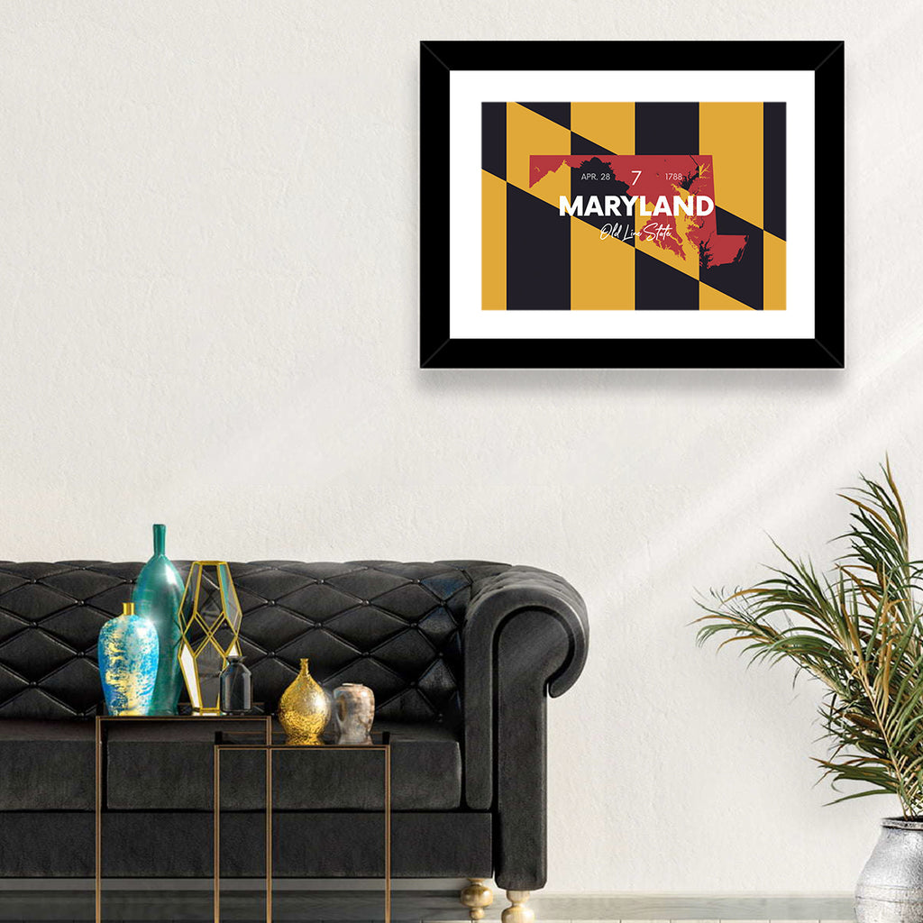 Maryland Flag Map Wall Art