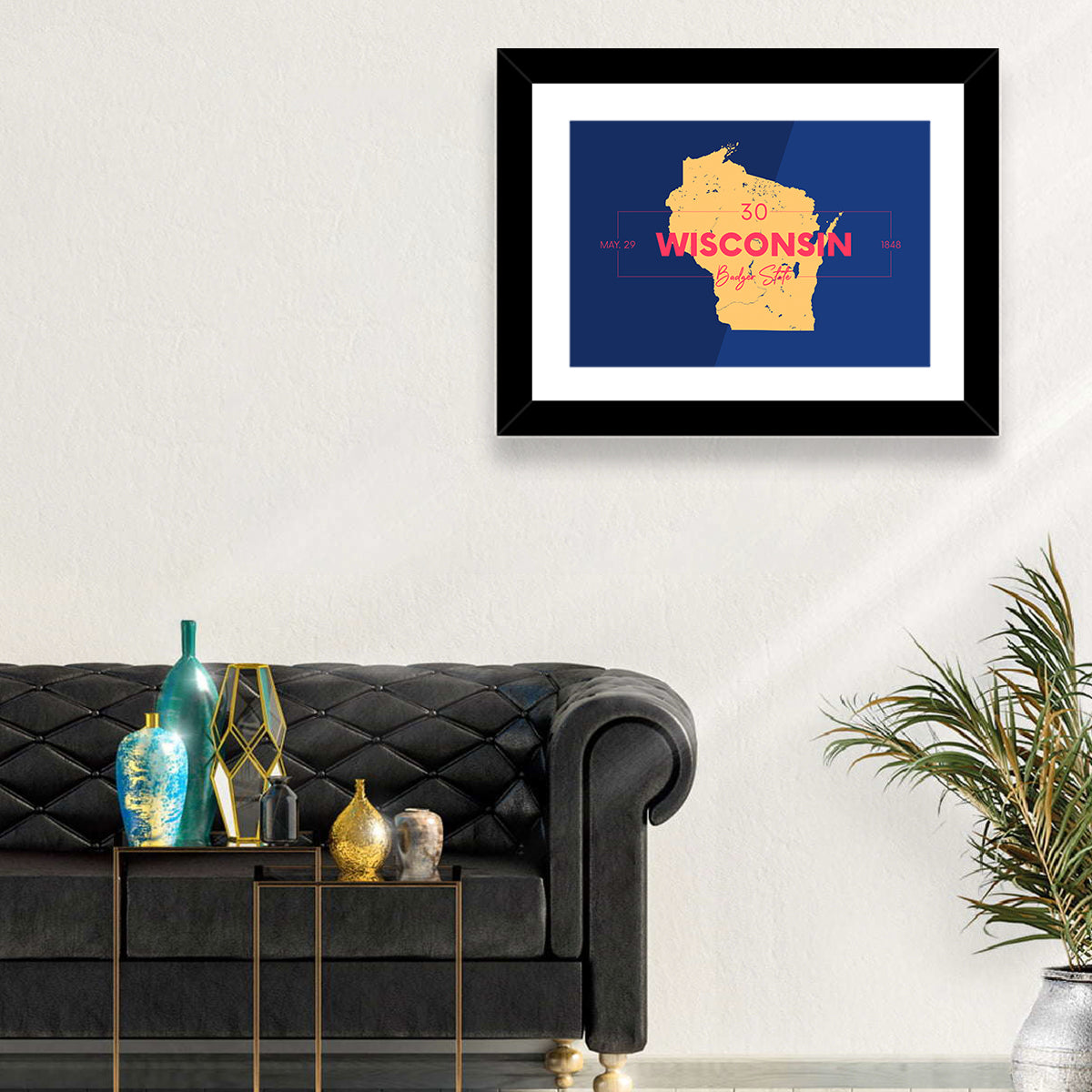 Badger State Map Wall Art