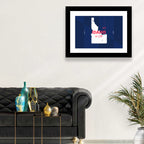 Idaho Gem State Map Wall Art