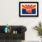 Arizona Sunburst Map Wall Art