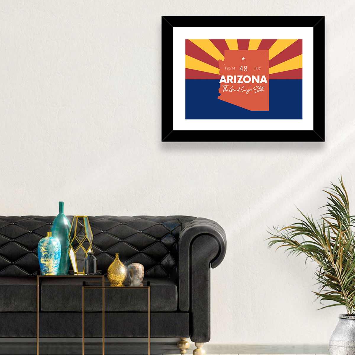 Arizona Sunburst Map Wall Art