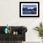 Lake Nahuel Huapi Catamaran and Snow-capped Mountains Wall Art