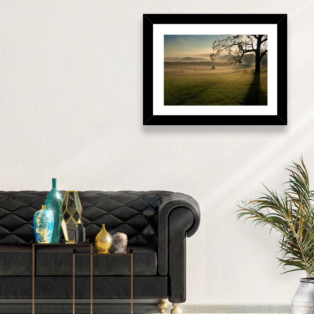 Tire Swing in Morning Mist Wall Art