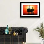 Oil Rig Silhouette Wall Art