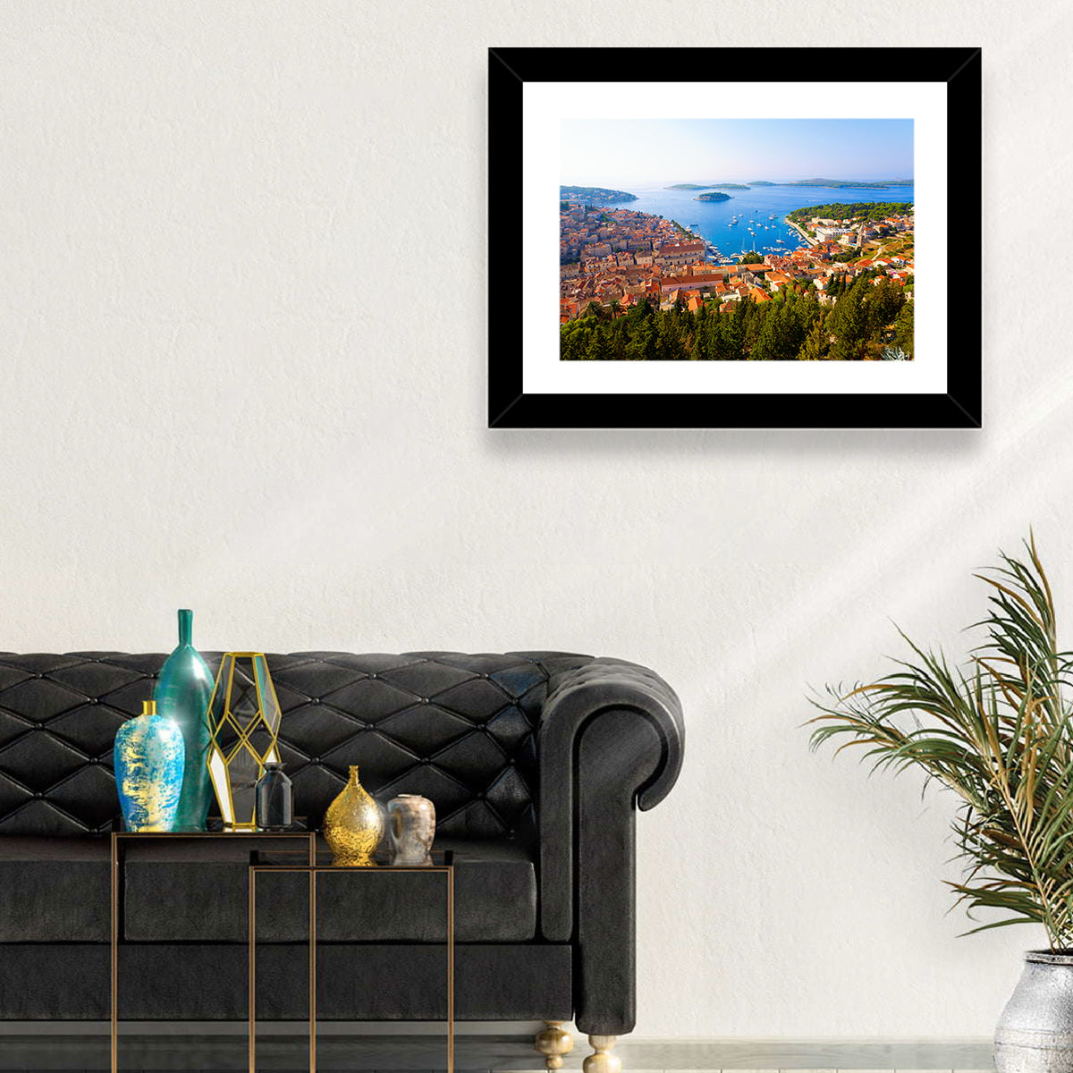 Hvar Harbor Aerial View Wall Art