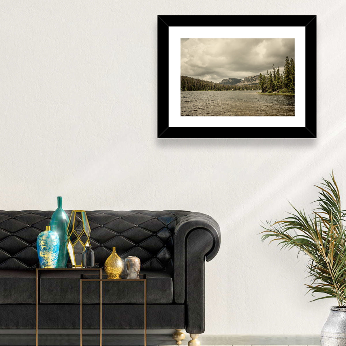 Mirror Lake Reflection Wall Art in a room, landscape
