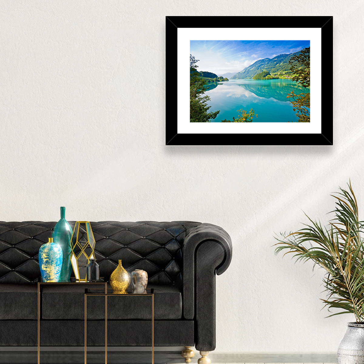 Emerald Lake Wall Art in a room, landscape