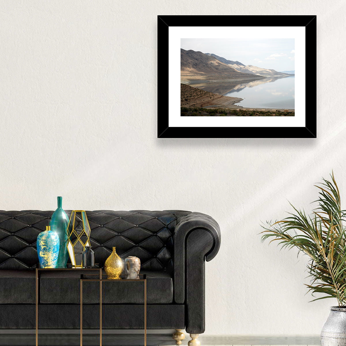 Walker Lake Reflections Wall Art in a room, landscape