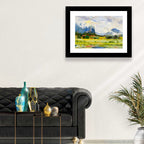 Summer Meadow Watercolor Landscape Wall Art