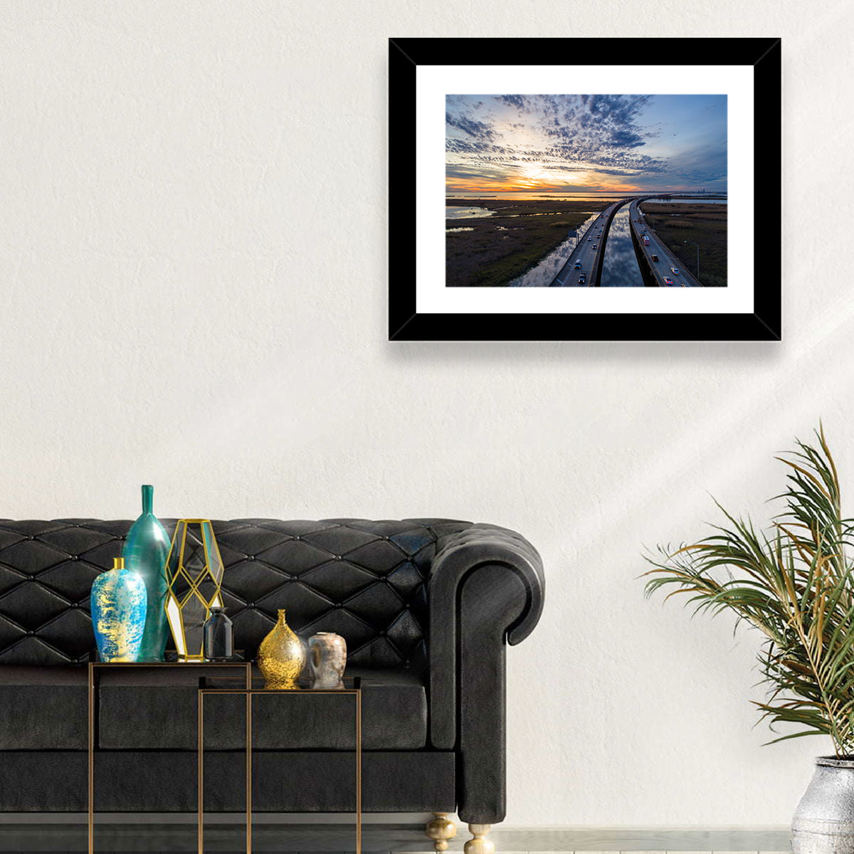 Mobile Bay Bridge at Sunset Wall Art