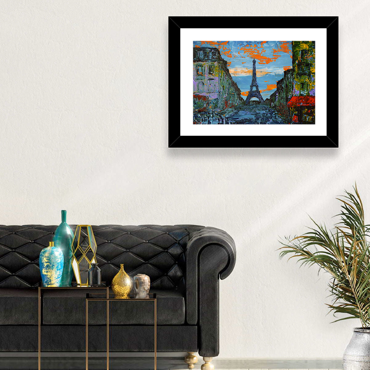 Paris Dusk Street, Eiffel Tower Wall Art