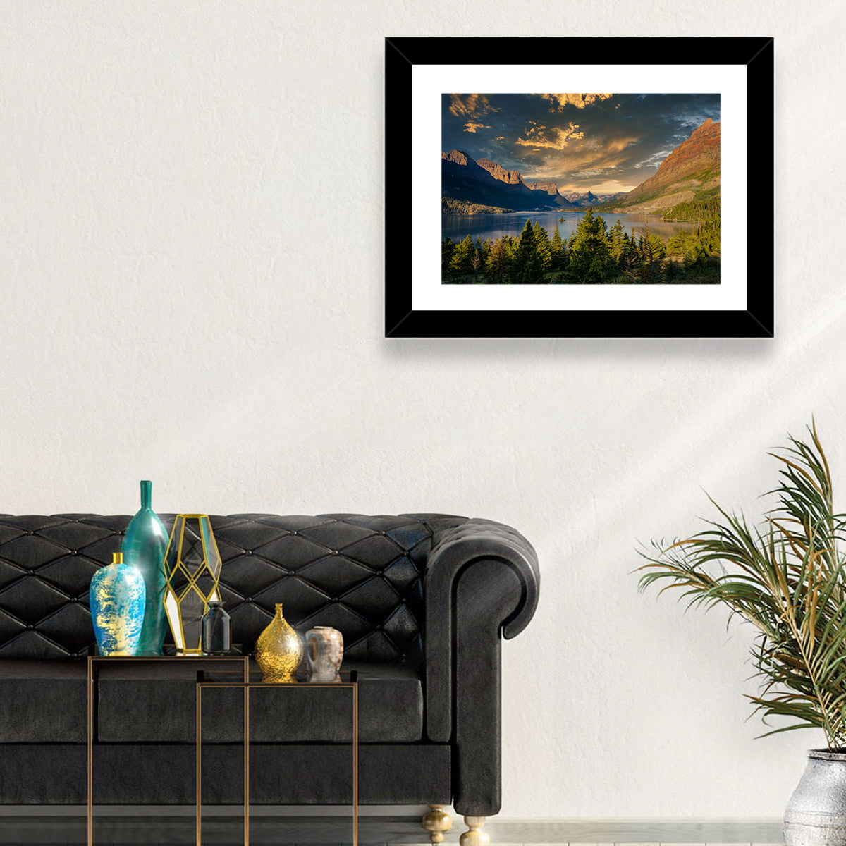Wild Goose Island, St. Mary Lake Wall Art in a room, landscape