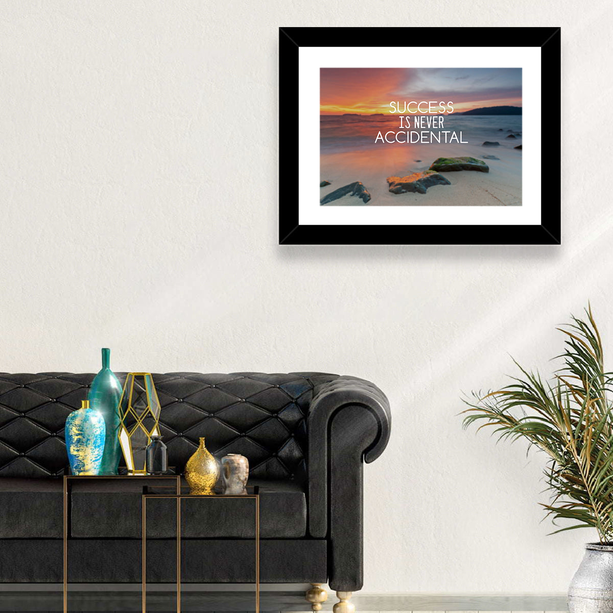 Success Is Never Accidental Wall Art in a room, landscape