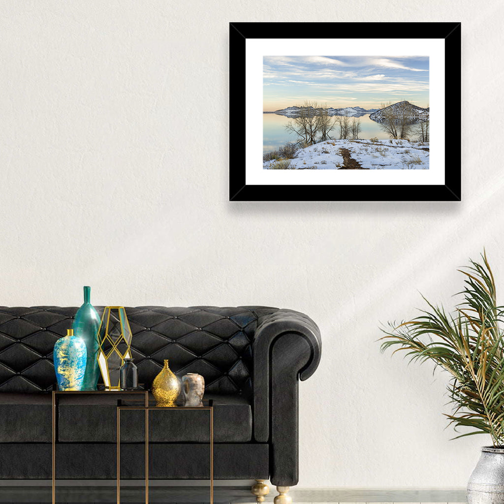 Horsetooth Reservoir Frozen Reflection Wall Art