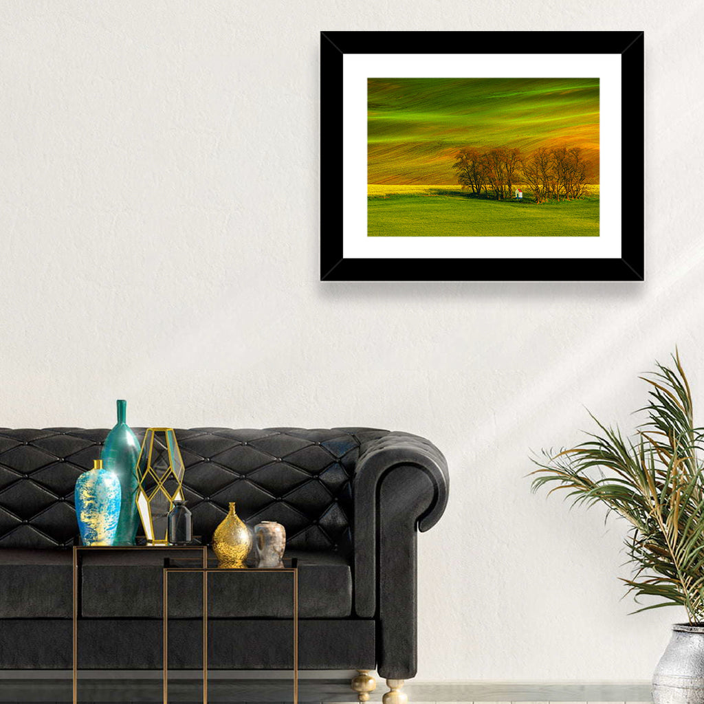 Moravian Wheat Fields with Chapel Wall Art