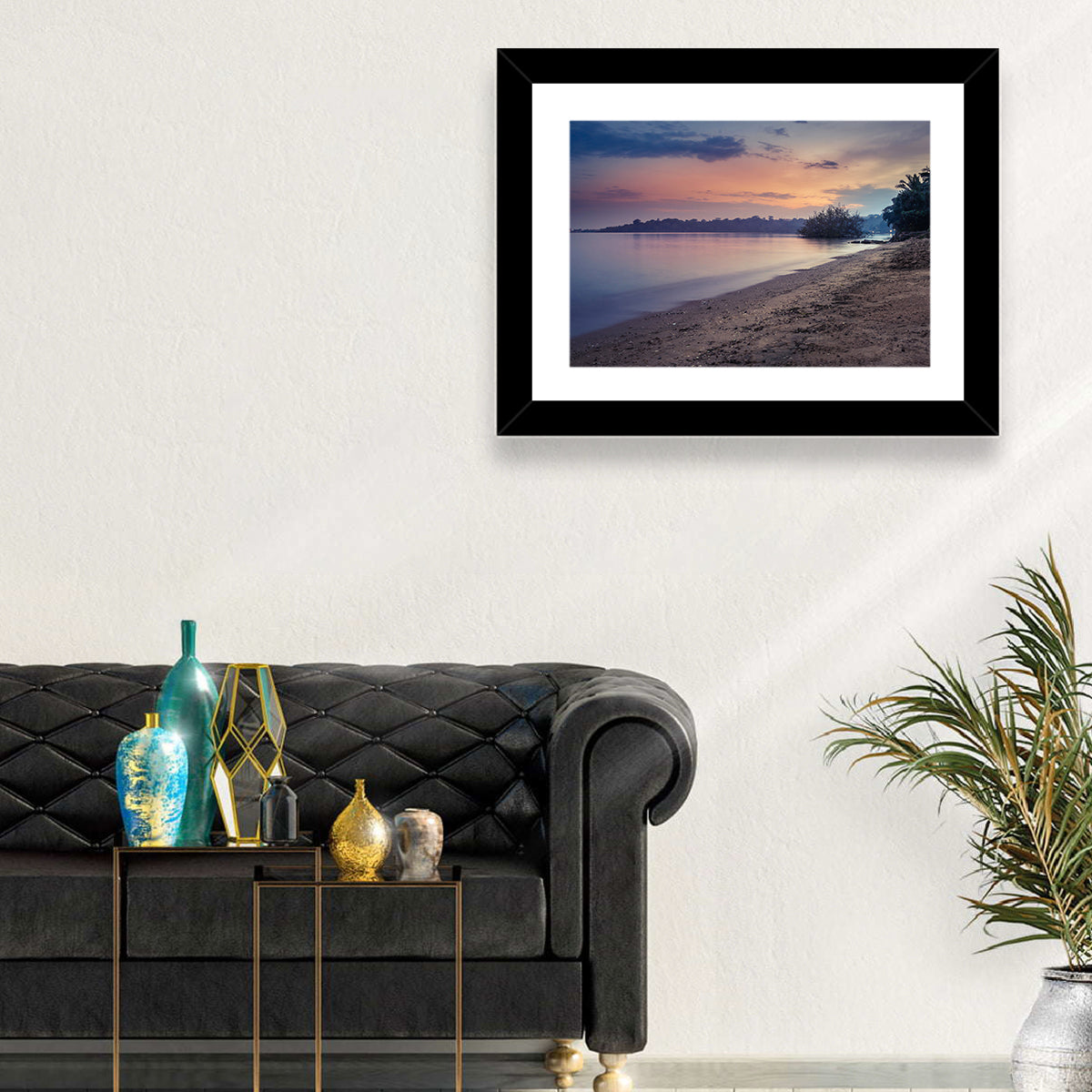 Lake Victoria at Dusk Wall Art in a room, landscape