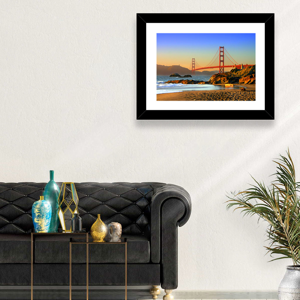 Golden Hour at the Golden Gate Bridge Wall Art