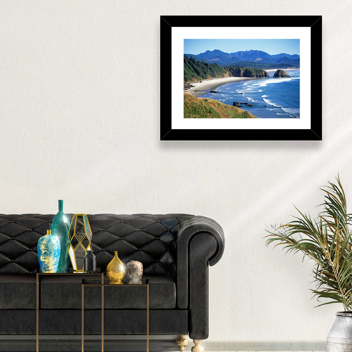 Ecola State Park Coastline Wall Art in a room, landscape