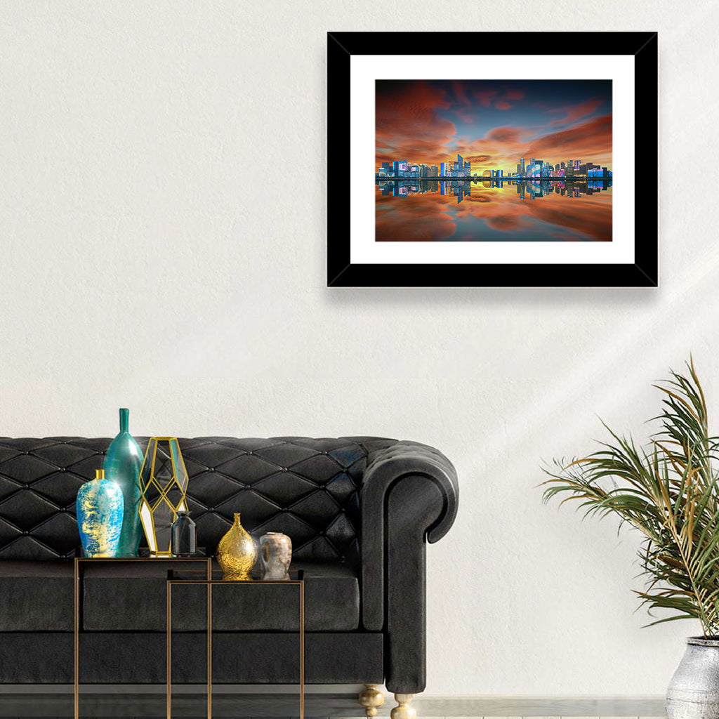 Hangzhou Golden Sphere Skyline at Dusk Wall Art