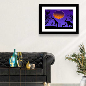 Wild Animals Silhouette Wall Art