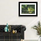 Girl with Umbrella in Mysterious Forest Wall Art